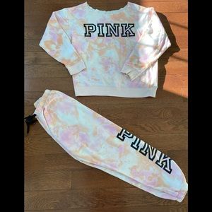 Pink by Victoria’s Secret Sweatsuit! XS Beautiful tie dye!!